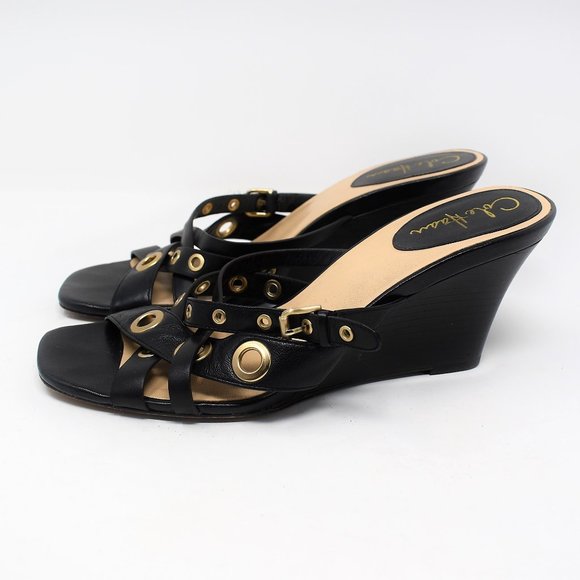 cole haan black wedge sandals